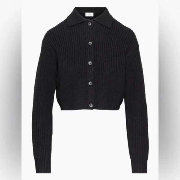 Wilfred Merino Wool Nextdoor Black Knit Cardigan Sweater from Aritzia Sz 2XS XXS - Picture 12 of 12
